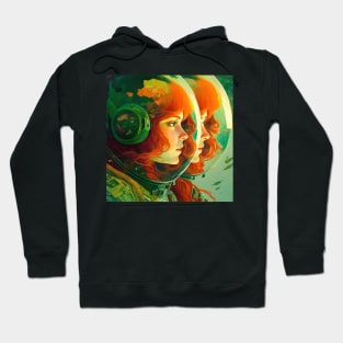 We Are Floating In Space - 40 - Sci-Fi Inspired Retro Artwork Hoodie